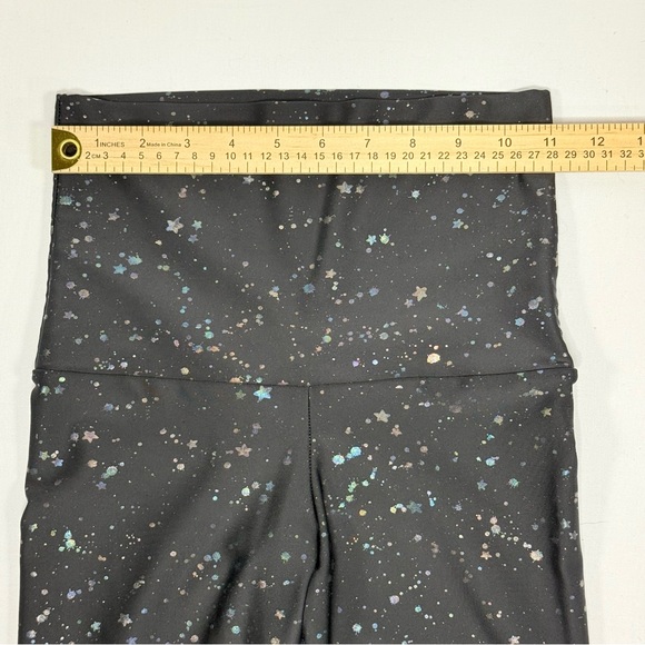High Waist Metallic Splatter Star Emily Hsu Designs Black Leggings XS - Picture 5 of 8